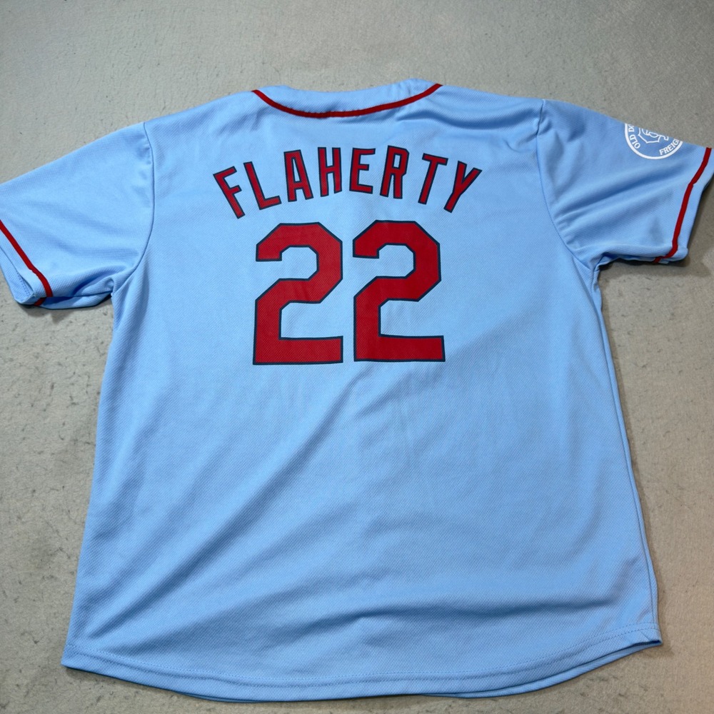 St. Louis Cardinals Baseball Jersey Mens XL Blue Excellent Number 22 Mesh - Picture 2 of 10
